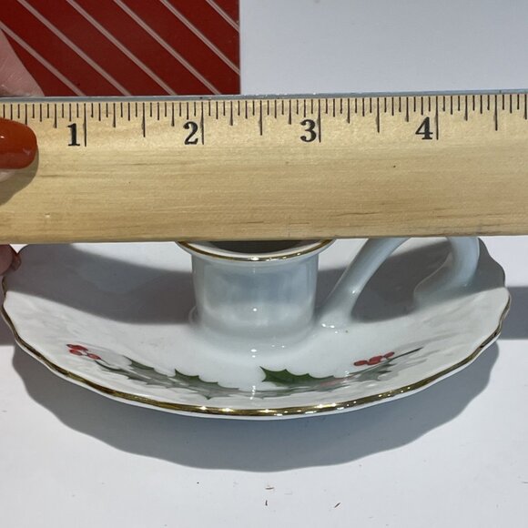 Vintage 2 Christmas Holly Berry Candle Holders Ceramic All the Trimmings 1985 - Picture 6 of 6